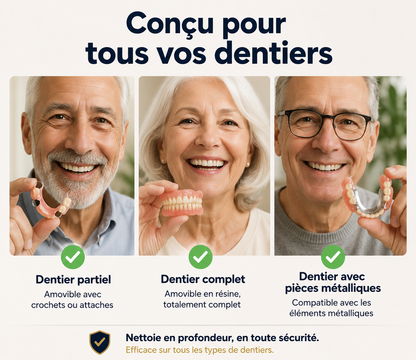 VELYORE DentaClair — Nettoyeur ultrasonique pour prothèses dentaires